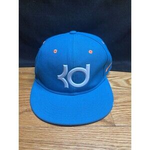 Nike True Kevin Durant KD Snapback Hat Blue Logo Adjustable Cap Orange